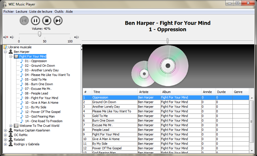 Capture d'écran du Player
